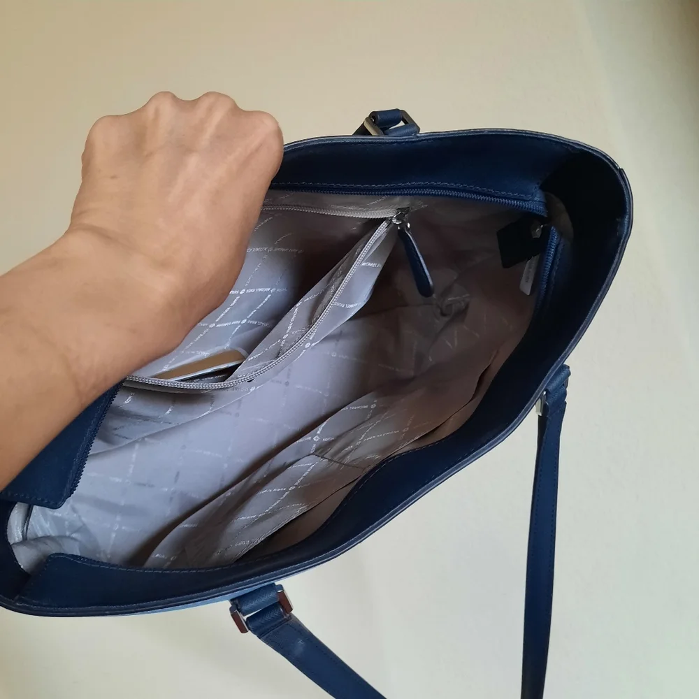 Michael Kors Blue and White Tote Bag